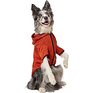 Frisco Full Zip Dog & Cat Sweater Fleece Hoodie, Orange, Large