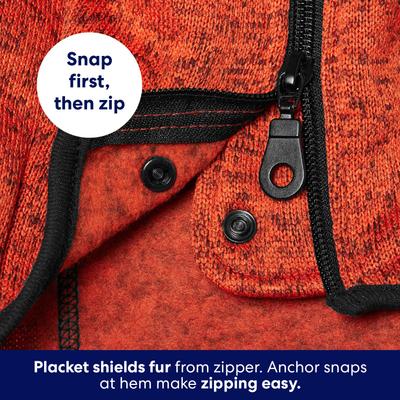 Show full view: Frisco Full Zip Dog & Cat Sweater Fleece Hoodie, Orange, Large slide 6 of 11