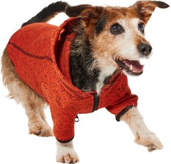 Frisco Full Zip Dog & Cat Sweater Fleece Hoodie, Orange, Medium