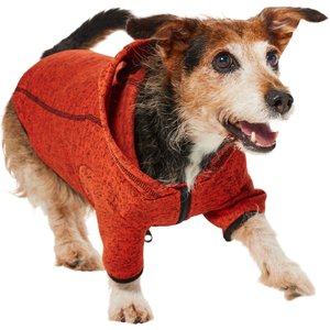 Frisco Full Zip Dog & Cat Sweater Fleece Hoodie, Orange, Medium