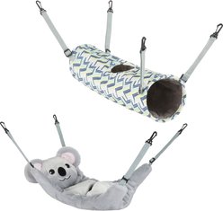 Frisco Geometric Plush Hanging Tunnel + Small Pet Hanging Koala Bed