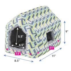 Frisco Geometric Plush Small Pet House, Blue slide 2 of 3