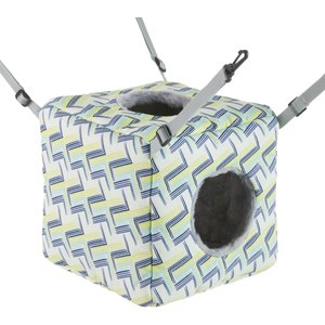 Frisco Geometric Small Pet Plush Hanging Cube, Green