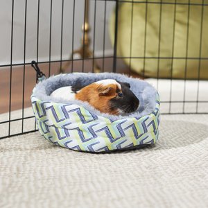 Frisco Geometric Small Pet Plush Oval Cuddler, Multi Color