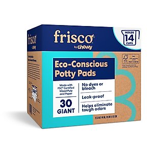 Frisco Giant Eco-Conscious Dog Training & Potty Pads, 27.5 x 44-in, Unscented, 30 count
