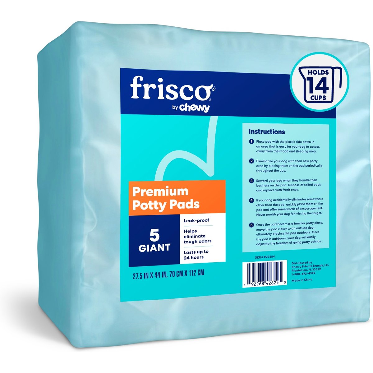 Frisco Giant Premium Dog Training & Potty Pads (NEW LOOK AVAILABLE), 27.5 x 44-in, Unscented, 5 count