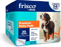 Frisco Giant Printed Dog Training & Potty Pads, 27.5 x 44-in, Unscented, 30 count, Paws & Bones
