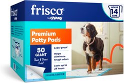 Frisco Giant Printed Dog Training & Potty Pads, 27.5 x 44-in, Unscented, 50 count, Paws & Bones