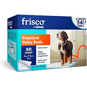 Frisco Giant Printed Dog Training & Potty Pads, 27.5 x 44-in, Unscented, 50 count, Paws & Bones