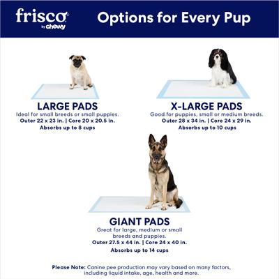 Show full view: Frisco Giant Ultra Premium Non-Skid Dog Training & Potty Pads, 27.5 x 44-in, Scented, 50 count slide 3 of 10