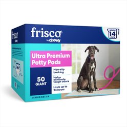 Frisco Giant Ultra Premium Non-Skid Dog Training & Potty Pads, 27.5 x 44-in, Unscented, 50 count