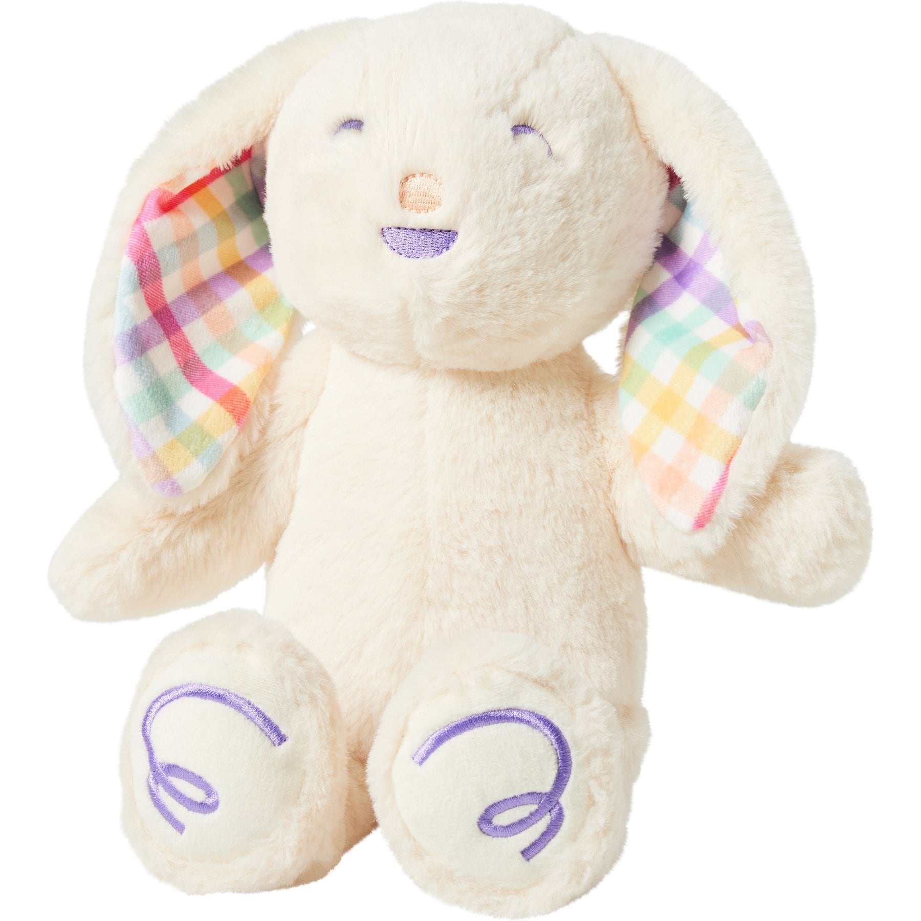 Frisco Gingham Bunny Plush Squeaky Dog Toy, Medium