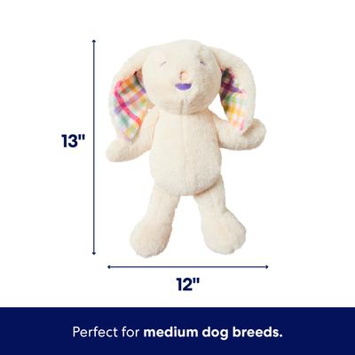 Show full view: Frisco Gingham Bunny Plush Squeaky Dog Toy, Medium slide 3 of 7