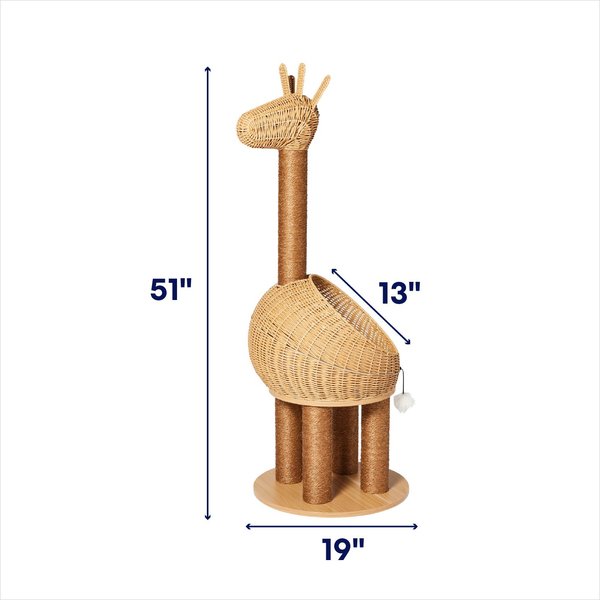 Show full view: Frisco Giraffe 51" Wicker Cat Tree & Condo slide 2 of 6