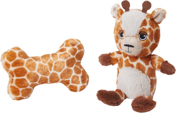 Show full view: Frisco Giraffe Plush Squeaky Puppy Toy, Small/Medium, 2 count slide 1 of 6