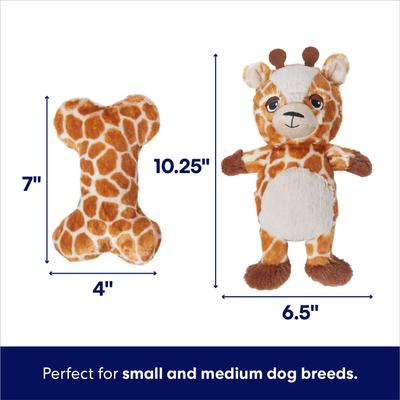 Show full view: Frisco Giraffe Plush Squeaky Puppy Toy, Small/Medium, 2 count slide 3 of 7