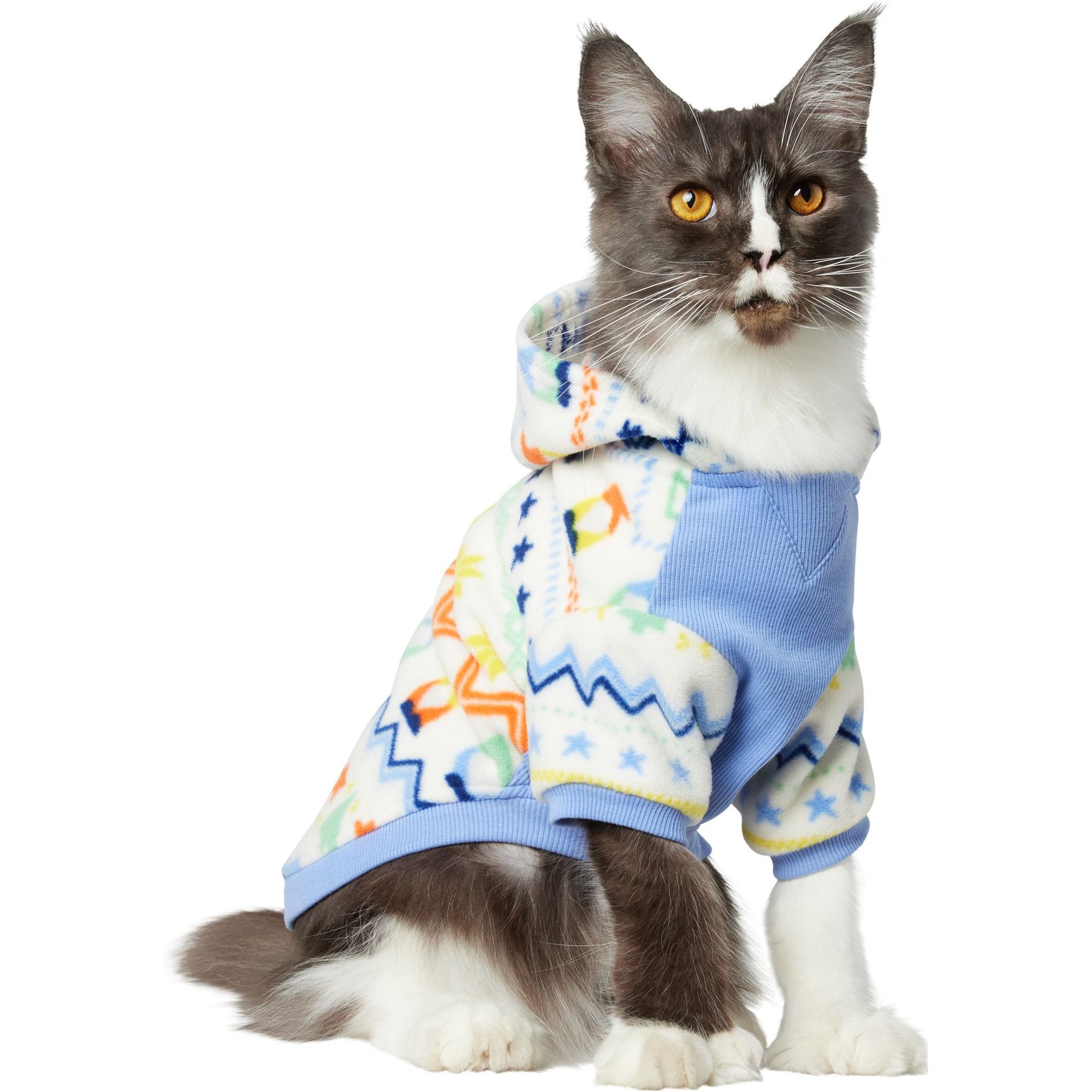 Frisco Gnome Fair Isle Dog & Cat Hoodie, Small