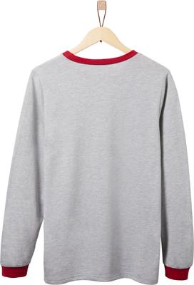 Show full view: Frisco Gray Fair Isle Moose Unisex Adult Pajama Jersey Top, Medium slide 3 of 6