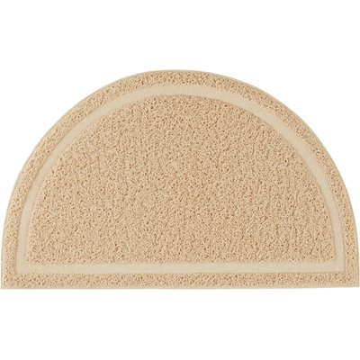 Frisco Frisco Half Moon Cat Litter Mat, Beige