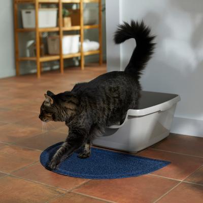 Show full view: Frisco Half Moon Cat Litter Mat, Blue slide 3 of 6