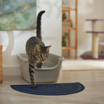 Show full view: Frisco Half Moon Cat Litter Mat, Blue slide 4 of 6