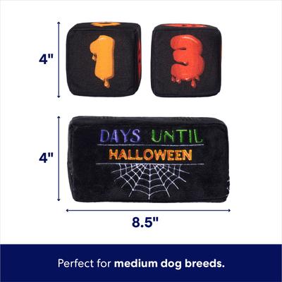 Show full view: Frisco Halloween 30 Days of Halloween Countdown Blocks Plush Squeaky Dog Toy, Medium, 3 count slide 2 of 8