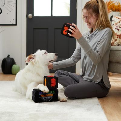 Show full view: Frisco Halloween 30 Days of Halloween Countdown Blocks Plush Squeaky Dog Toy, Medium, 3 count slide 3 of 8