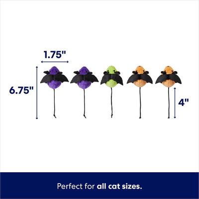 Show full view: Frisco Halloween Bat Mice Plush Cat Toy with Catnip, 5 count slide 2 of 6