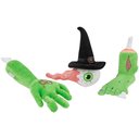 Frisco Halloween Body Parts Plush Squeaky Dog Toy, Medium/Large, 3 count