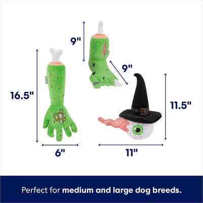 Show full view: Frisco Halloween Body Parts Plush Squeaky Dog Toy, Medium/Large, 3 count slide 2 of 7