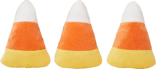 Show full view: Frisco Halloween Candy Corn Plush Squeaky Dog Toy, X-Small/Small, 3 count slide 1 of 7