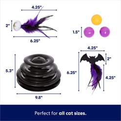 Frisco Halloween Cat Tracks Cat Toy, Bat & Eyeball with Feathers & Catnip slide 2 of 4