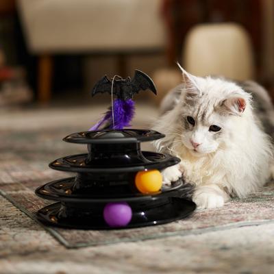 Show full view: Frisco Halloween Cat Tracks Cat Toy, Bat & Eyeball with Feathers & Catnip slide 3 of 5