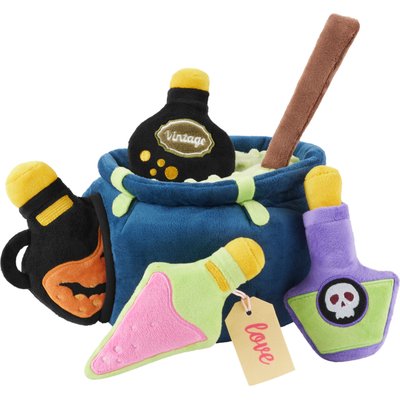 Frisco Frisco Halloween Cauldron Hide & Seek Puzzle Plush Squeaky Dog Toy, Medium/Large