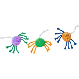 Frisco Halloween Cutie Spiders Plush Cat Toy with Silvervine & Catnip, 3 count
