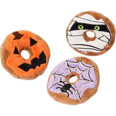 Frisco Halloween Donuts Plush Squeaky Dog Toy, X-Small/Small, 3 count