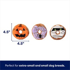 Frisco Halloween Donuts Plush Squeaky Dog Toy, X-Small/Small, 3 count slide 2 of 5