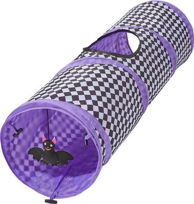 Show full view: Frisco Halloween Foldable Play Tunnel Cat Toy with Silvervine & Catnip, Checkered slide 3 of 6