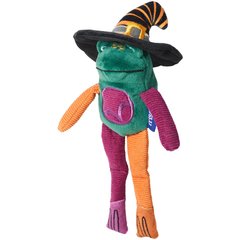 Frisco Halloween Frog in Witch Hat Plush Kicker Cat Toy with Silvervine & Catnip