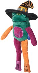 Frisco Halloween Frog in Witch Hat Plush Kicker Cat Toy with Silvervine & Catnip