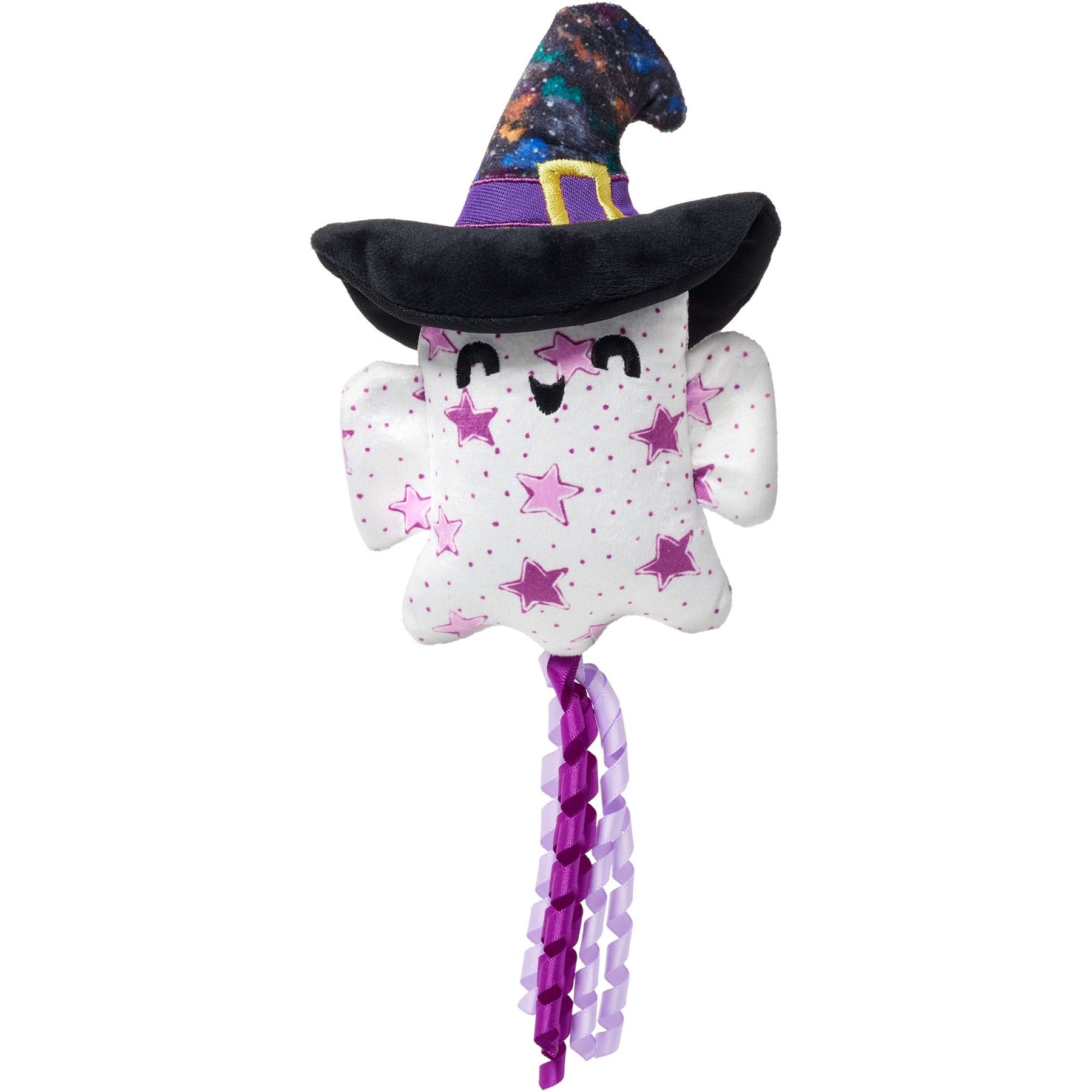 Frisco Halloween Ghost in Witch Hat Plush Kicker Cat Toy with Catnip