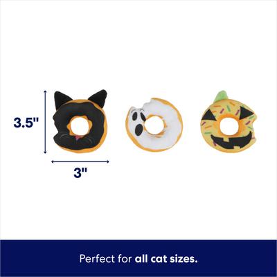 Show full view: Frisco Halloween Haunted Donuts Plush Cat Toy with Catnip, 3 count slide 3 of 7