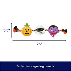 Frisco Halloween Haunted Friends Plush with Rope Squeaky Dog Toy, Large slide 2 of 5