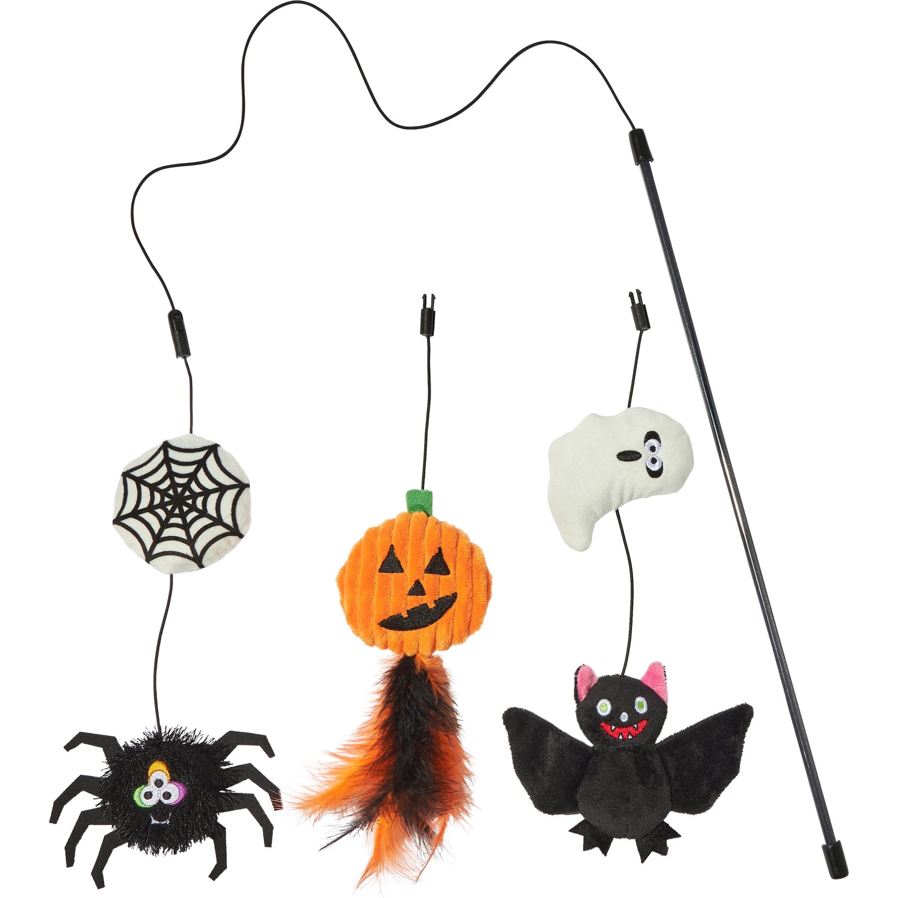 Frisco Halloween Interchangeable Teaser Wand Cat Toy with Catnip
