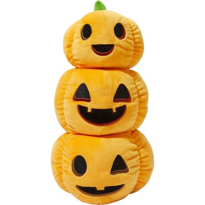 Frisco Frisco Halloween Jack-o-Lantern Tower Bottle Cruncher Plush Squeaky Dog Toy, Medium/Large