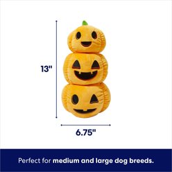 Frisco Halloween Jack-o-Lantern Tower Bottle Cruncher Plush Squeaky Dog Toy, Medium/Large slide 2 of 5