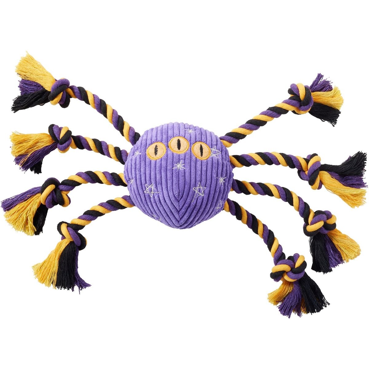 Frisco Halloween Magical Spider Plush with Rope Squeaky Dog Toy, Large