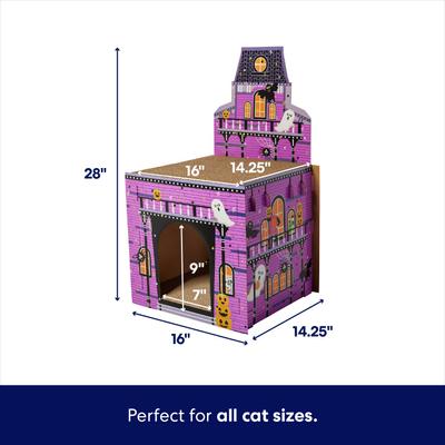 Show full view: Frisco Halloween Mansion Cardboard Cat House with Silvervine & Catnip, 2-Story, Haunted Fun House slide 2 of 8