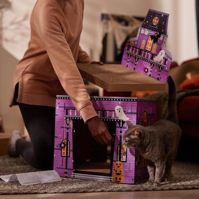 Show full view: Frisco Halloween Mansion Cardboard Cat House with Silvervine & Catnip, 2-Story, Haunted Fun House slide 4 of 8