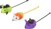 Frisco Halloween Monster Mice Plush Cat Toy with Silvervine & Catnip, 3 count